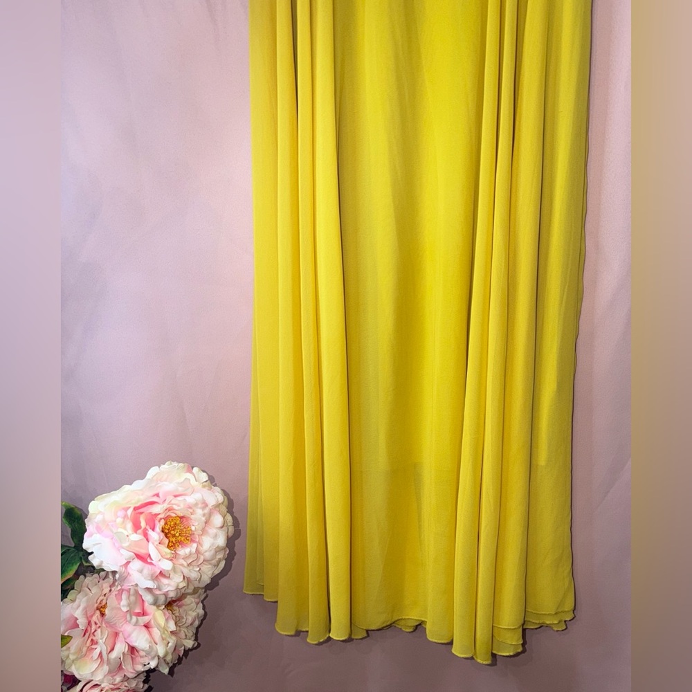 Chicwish Bright Yellow Pleated Fully Lined Maxi Skirt - Picture 7 of 11